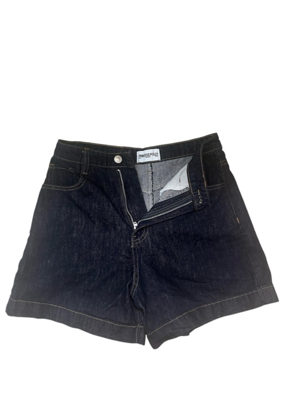 Princess Polly Blue Denim High-Rise Shorts Dark Wash size 4